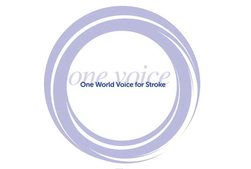 Logo della giornata mondiale contro l'ictus - One world voice for stroke