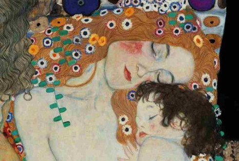 Dipinto di Klimt che ritrae un bambino in braccio alla sua mamma