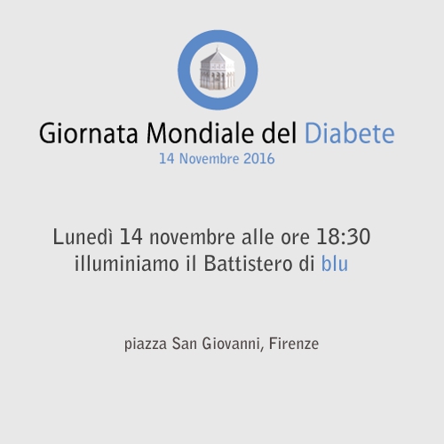 Giornata mondiale del Diabete - Illuminiamo il Battistero di blu