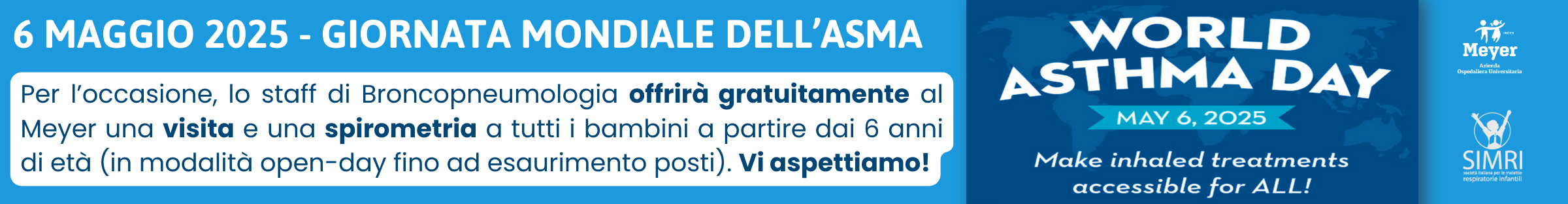 Giornata mondiale dell'asma, open day al Meyer il 6 maggio con visita e spirometria gratuite